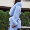 Палто с голяма яка от лисица "Blue Star Alpaca"