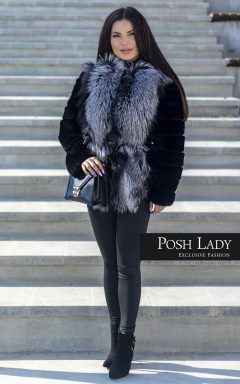 Палто от Рекс с яка "Black & Silver"