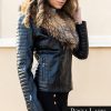 Кожено яке с богата яка "Magic fur"